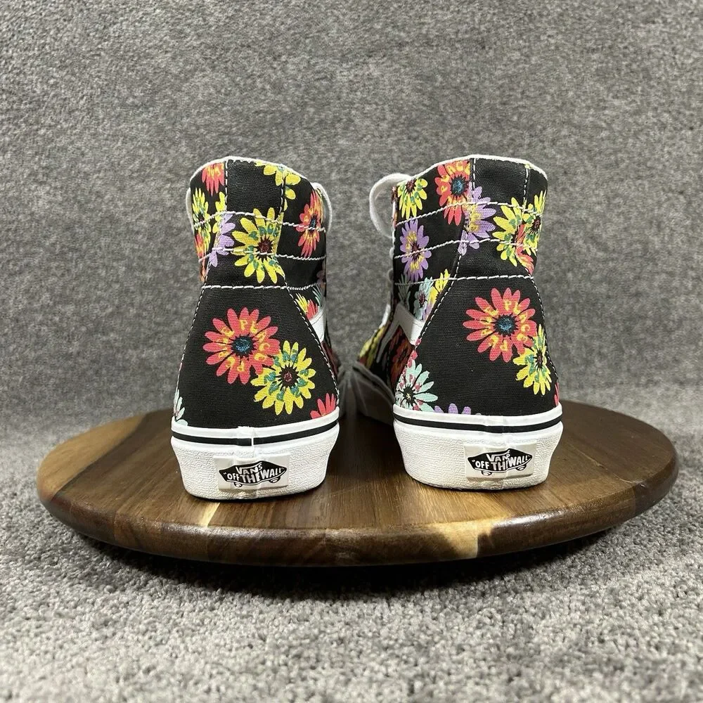 Vans Sk8-Hi Tapered Women’s Size 10 Peace Floral Sunflowers Skate Shoes Used